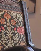Black and rust William Morris style botanical tapestry swatch